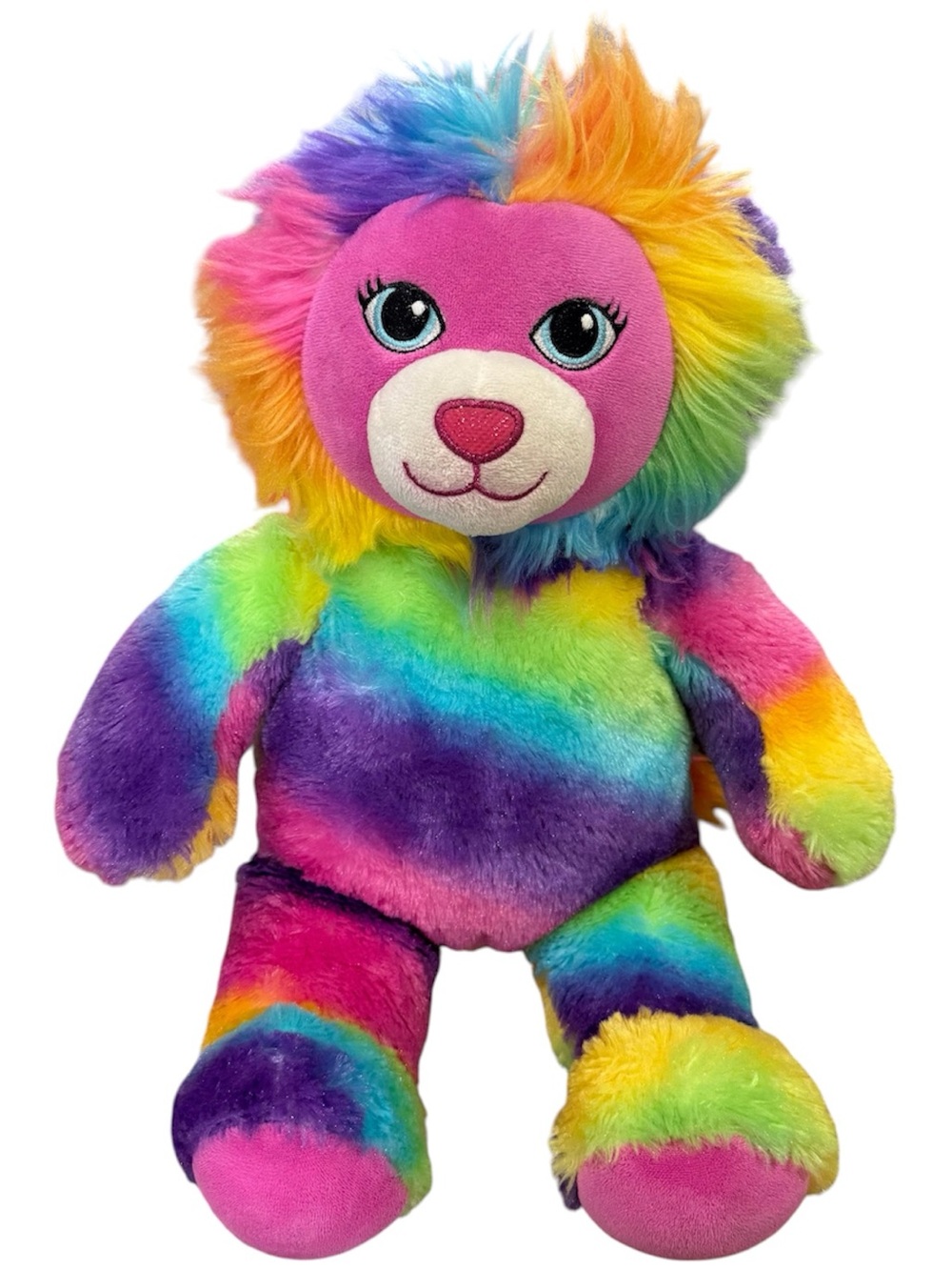 Build-A-Bear Rainbow Lion Plush 16" Multicolor Color Craze Cute Gift⁠